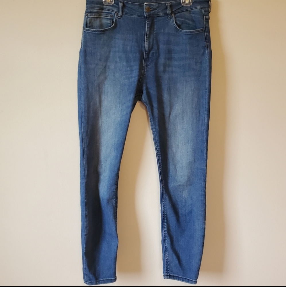 Zara high rise blue jeans/jeggings